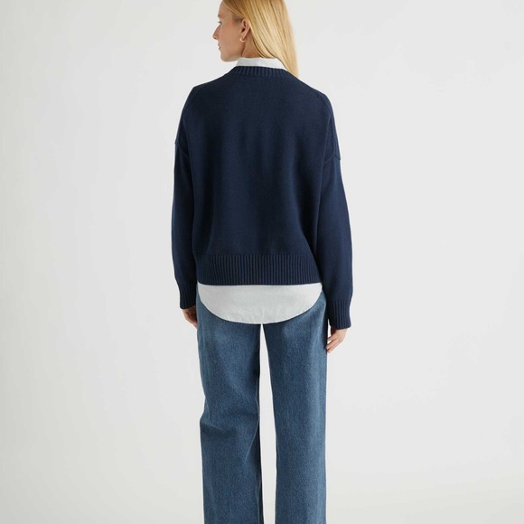 100% Organic Cotton Boyfriend Crew Sweater - Picture 2 of 3